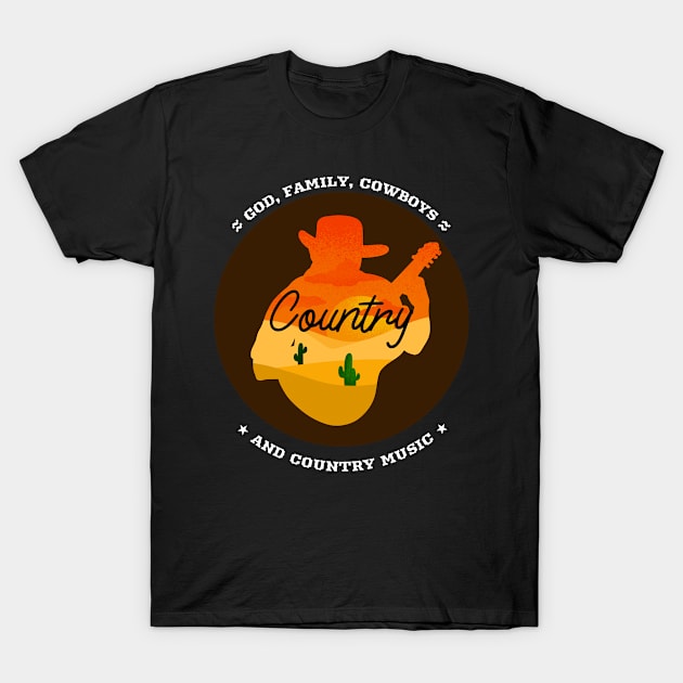 Country Music Cowboy T-Shirt by A Reel Keeper